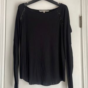 RACHEL|Rachel Roy L/S Black Top with Sequined Details SMALL